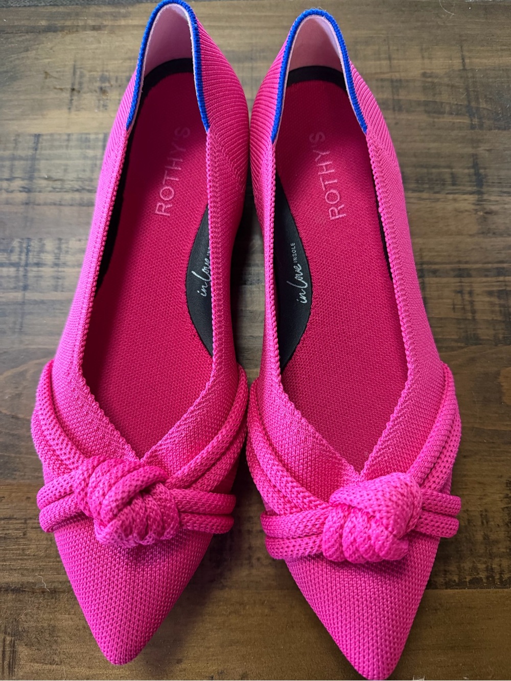 Rothy's Women's Pointed Knot Flat — Hot Pink